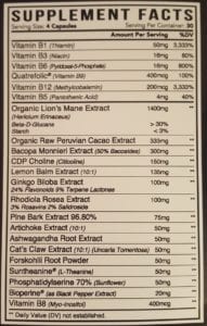 Neuro-Stack Ingredients