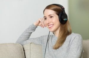 Woman listening to music
